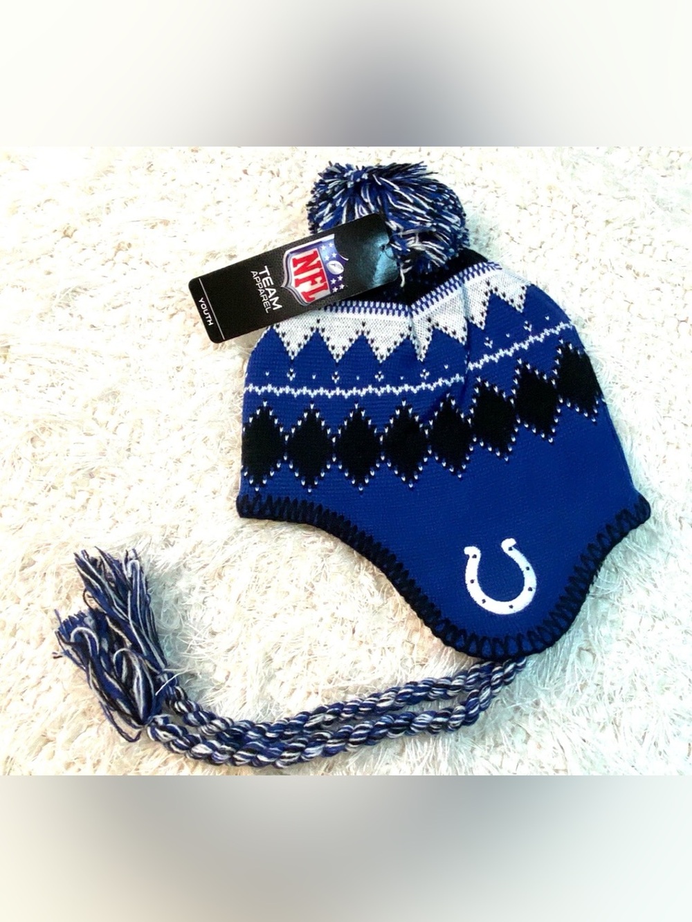 NFL Youth Indianapolis Colts Naptown Team Apparel Indy Trapper Hat Blue White